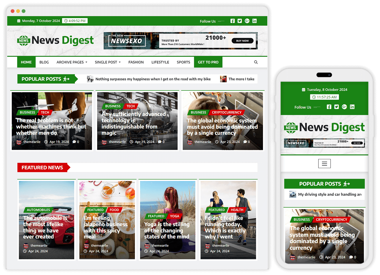 News Digest free News and Magazine WordPress Theme